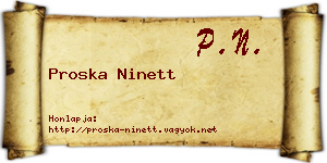 Proska Ninett névjegykártya